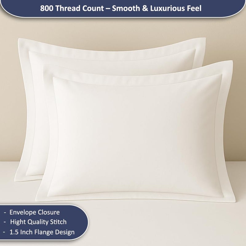 eBeddy Linens 800 Thread Count Ultra Silky Soft Egyptian Cotton Oversized King 120x98 Size 3-Pieces Duvet Cover Hidden Zipper Closer & Corner Ties Durable and Fade Resistant White Solid - Image 4